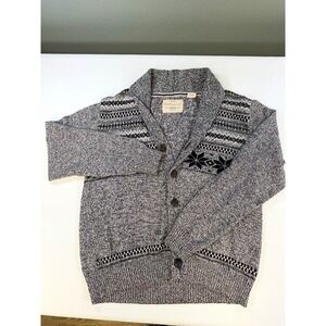 Weatherproof Vintage Mens Fair Isle Shawl Collar Cotton Cardigan Gray M F75932ME